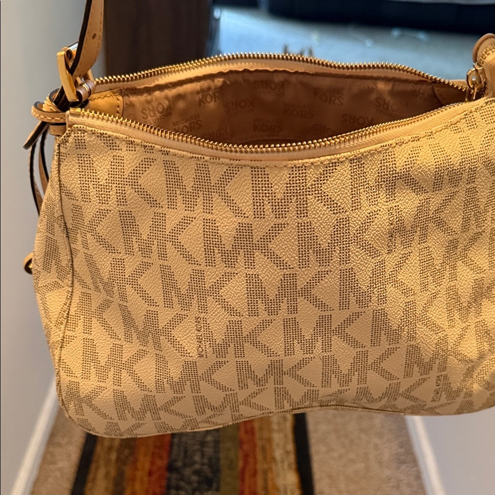 Michael Kors Beige Monogram Shoulder Bag. **NEW NEVER USED**